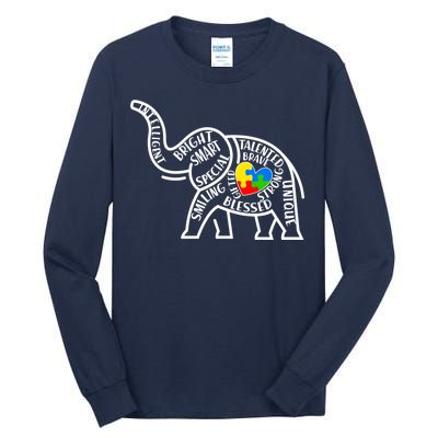 Autism Awareness Elephant  Tall Long Sleeve T-Shirt