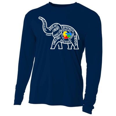 Autism Awareness Elephant  Cooling Performance Long Sleeve Crew