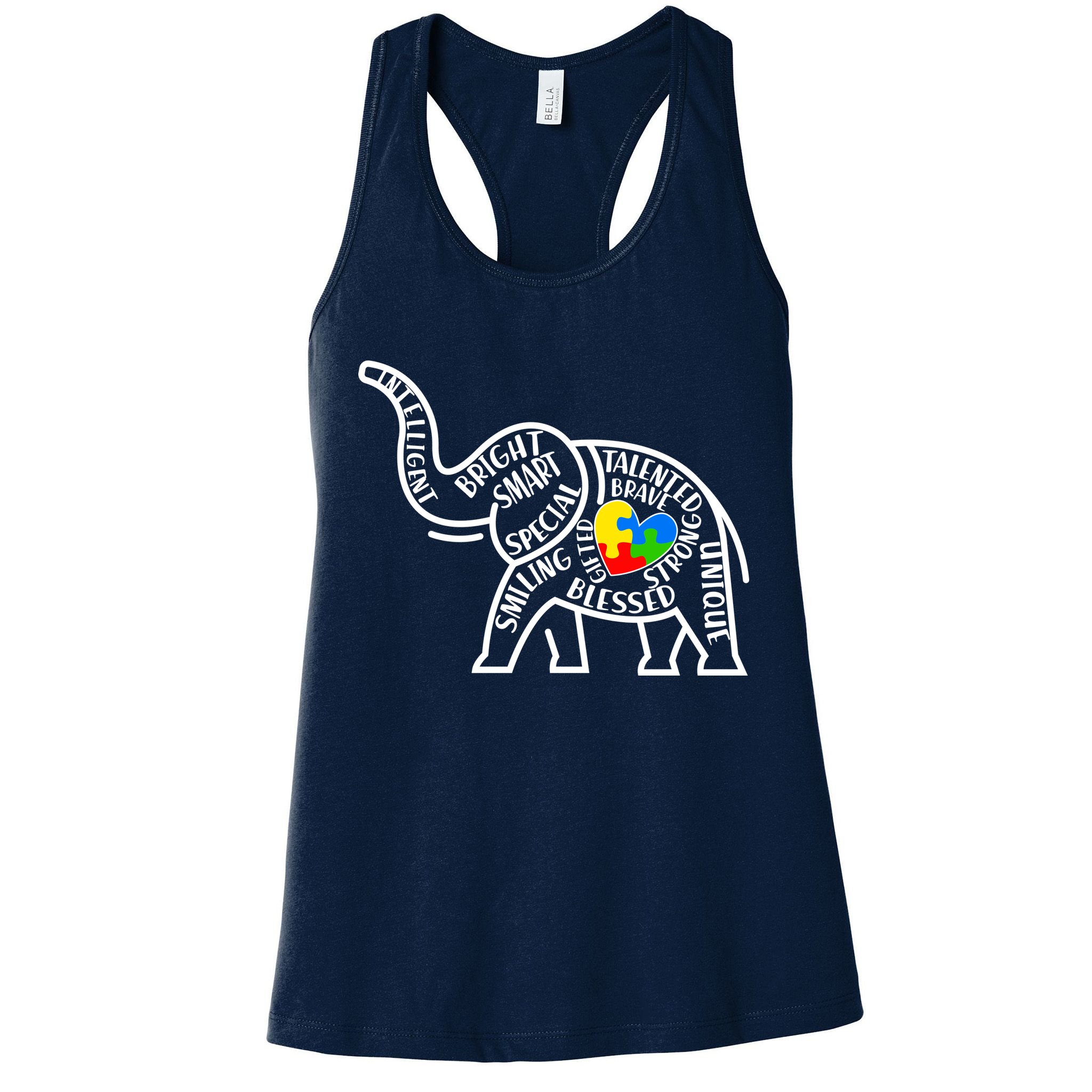 Autism Awareness Elephant  Womens Tank Top
