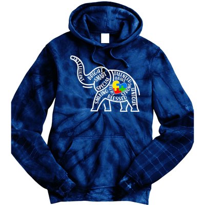 Autism Awareness Elephant  Tie Dye Hoodie