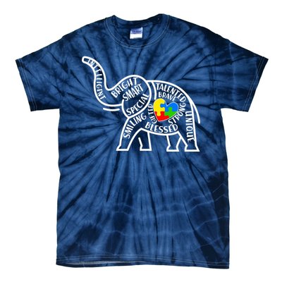 Autism Awareness Elephant  Tie-Dye T-Shirt