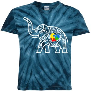 Autism Awareness Elephant  Kids Tie-Dye T-Shirt