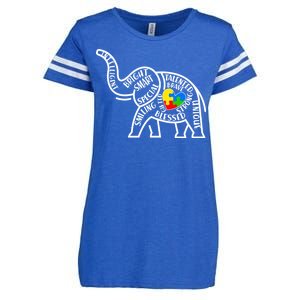 Autism Awareness Elephant  Enza Ladies Jersey Football T-Shirt