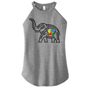 Autism Awareness Elephant  Women's Perfect Tri Rocker Tank