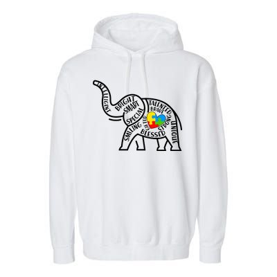 Autism Awareness Elephant  Garment-Dyed Fleece Hoodie