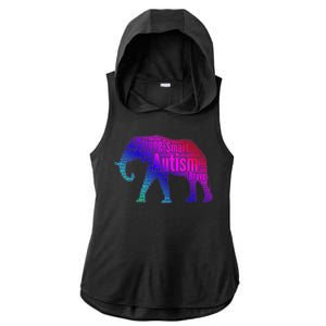 Autism Awareness Elephant Quotes Ladies PosiCharge Tri-Blend Wicking Draft Hoodie Tank