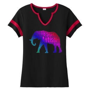 Autism Awareness Elephant Quotes Ladies Halftime Notch Neck Tee