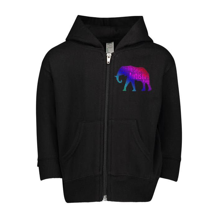 Autism Awareness Elephant Quotes Toddler Zip Fleece Hoodie