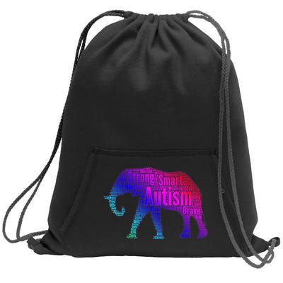 Autism Awareness Elephant Quotes Sweatshirt Cinch Pack Bag