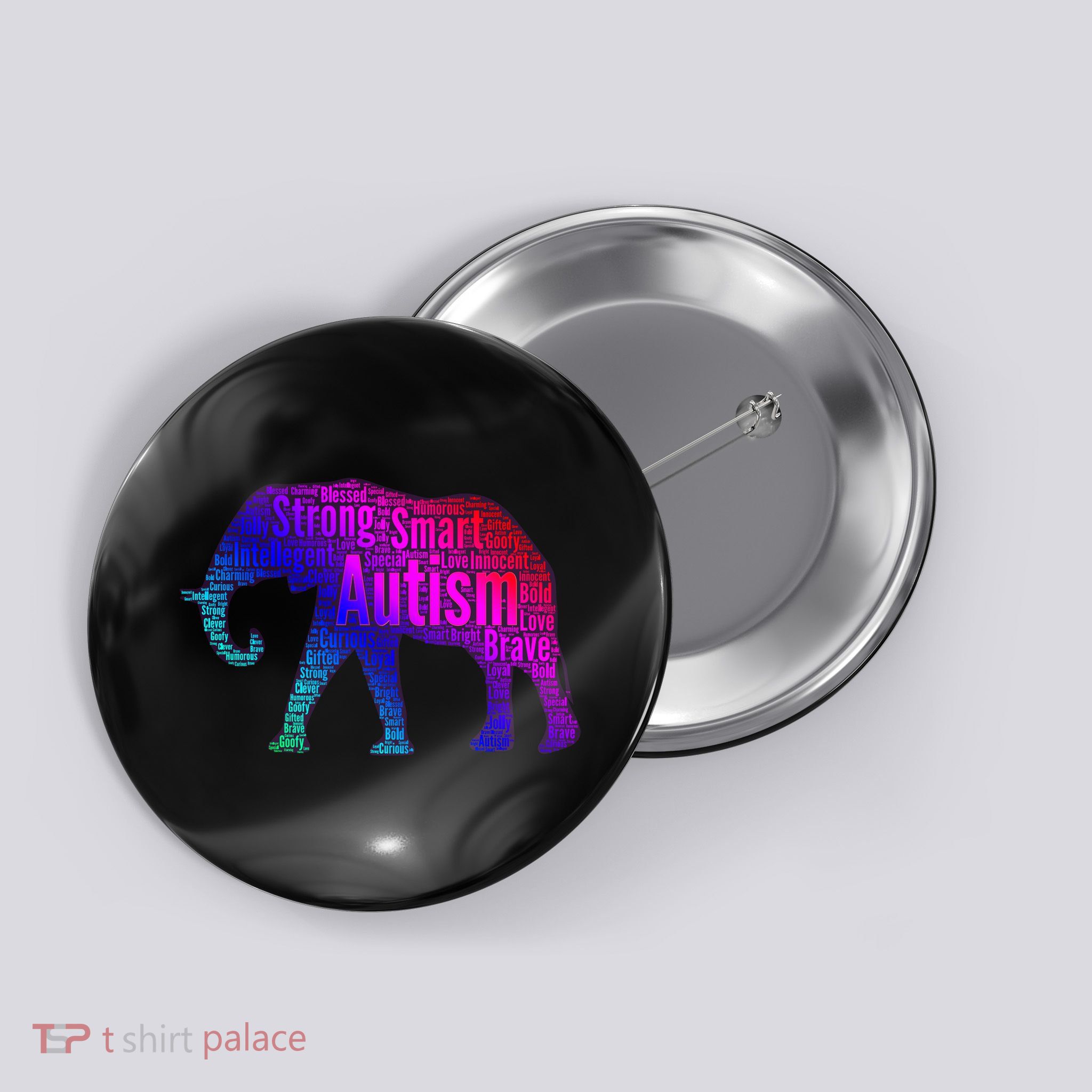 Autism Awareness Elephant Quotes Button