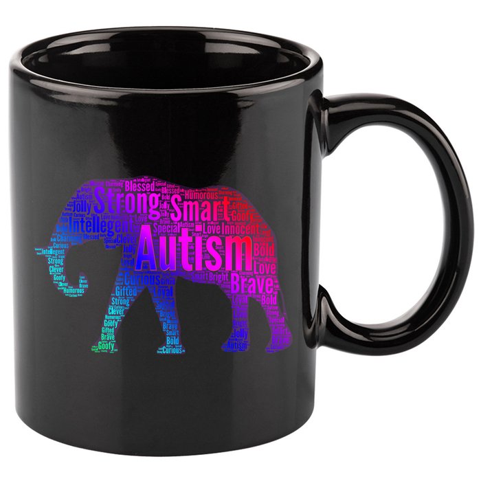 Autism Awareness Elephant Quotes 11oz C Handle Ceramic Mug
