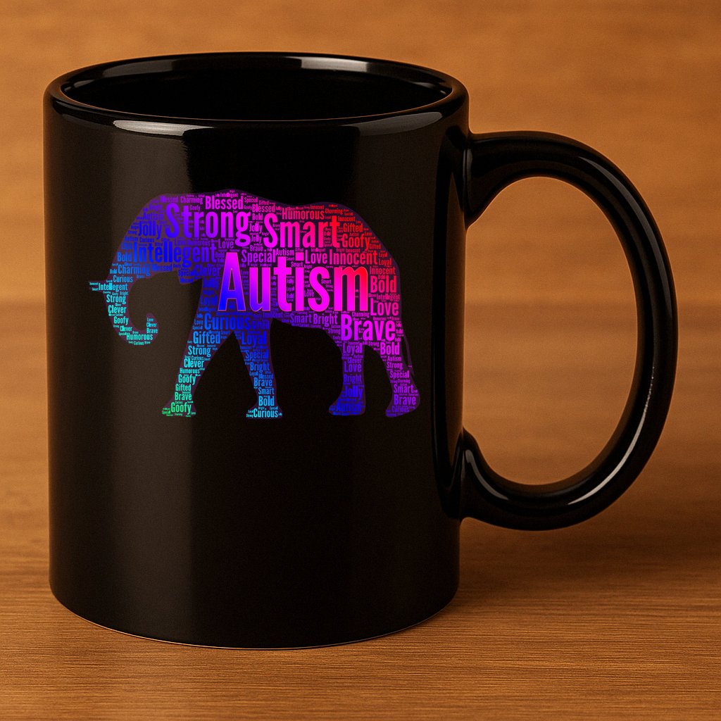 Autism Awareness Elephant Quotes 11oz C Handle Ceramic Mug