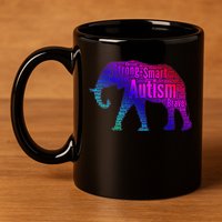 Autism Awareness Elephant Quotes 11oz C Handle Ceramic Mug
