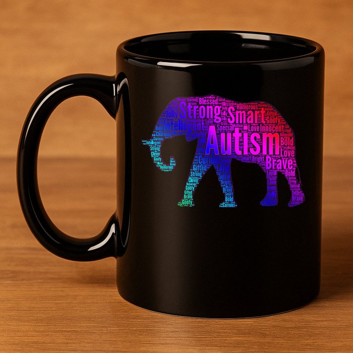 Autism Awareness Elephant Quotes 11oz C Handle Ceramic Mug