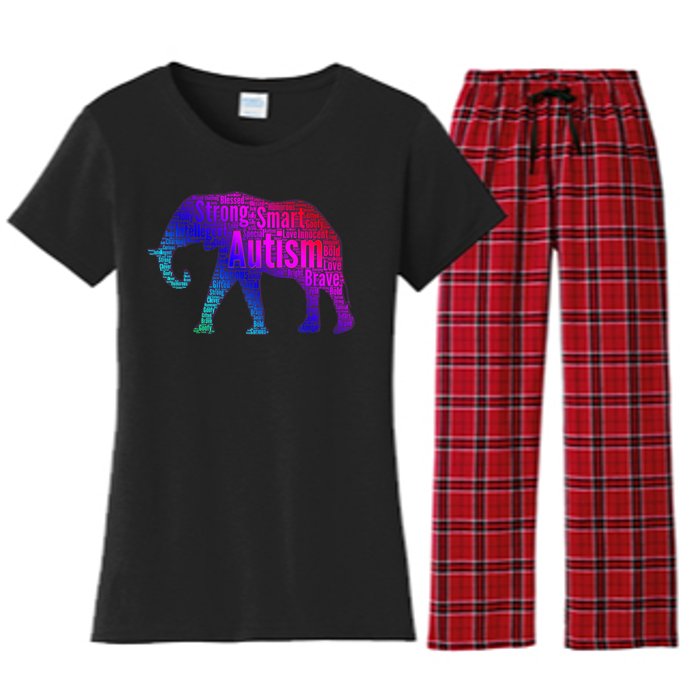 Autism Awareness Elephant Quotes Women's Flannel Pajama Set