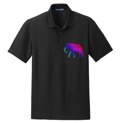 Autism Awareness Elephant Quotes Dry Zone Grid Polo