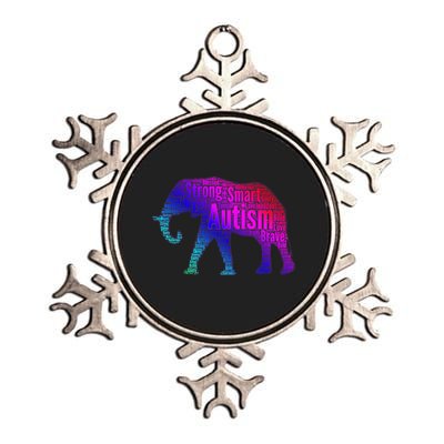 Autism Awareness Elephant Quotes Metallic Star Ornament