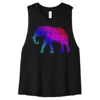 Autism Awareness Elephant Quotes Women's Racerback Cropped Tank