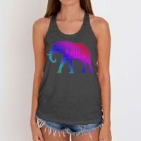 Autism Awareness Elephant Quotes Women's Knotted Racerback Tank