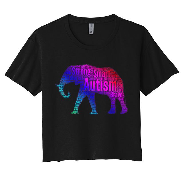 Autism Awareness Elephant Quotes Crop Top