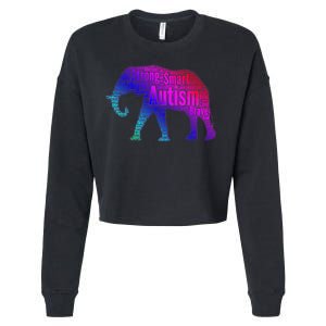 Autism Awareness Elephant Quotes Cropped Pullover Crew