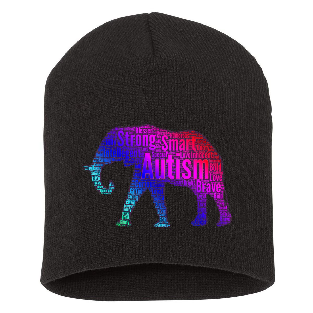 Autism Awareness Elephant Quotes Short Acrylic Beanie