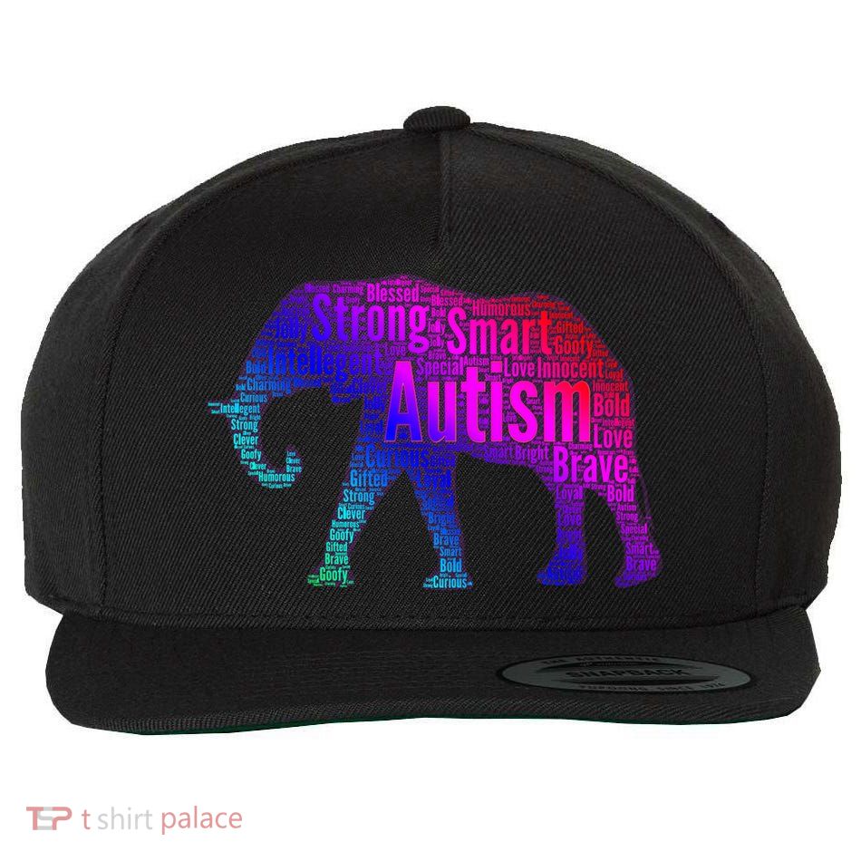 Autism Awareness Elephant Quotes Wool Snapback Cap
