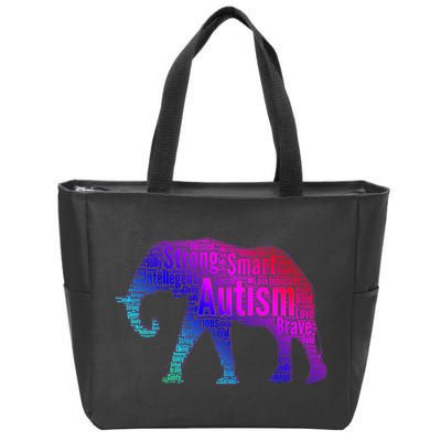 Autism Awareness Elephant Quotes Zip Tote Bag