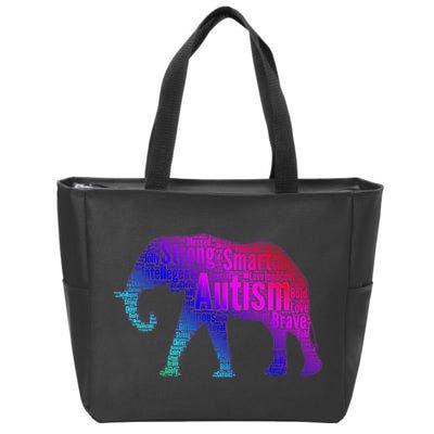 Autism Awareness Elephant Quotes Zip Tote Bag