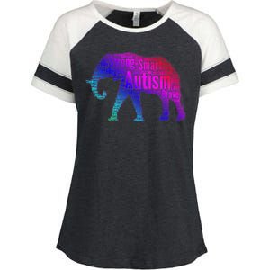 Autism Awareness Elephant Quotes Enza Ladies Jersey Colorblock Tee