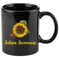 Autism Awareness Flower Puzzle 11oz C Handle Ceramic Mug
