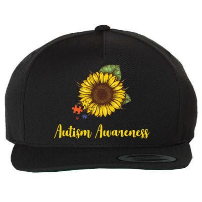 Autism Awareness Flower Puzzle Wool Snapback Cap