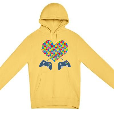 Autism Awareness Gamer Love  Premium Pullover Hoodie