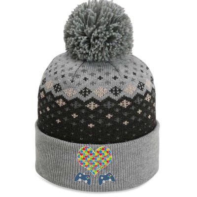 Autism Awareness Gamer Love  The Baniff Cuffed Pom Beanie