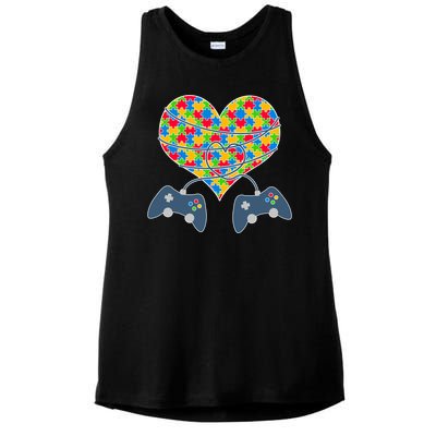 Autism Awareness Gamer Love  Ladies PosiCharge Tri-Blend Wicking Tank