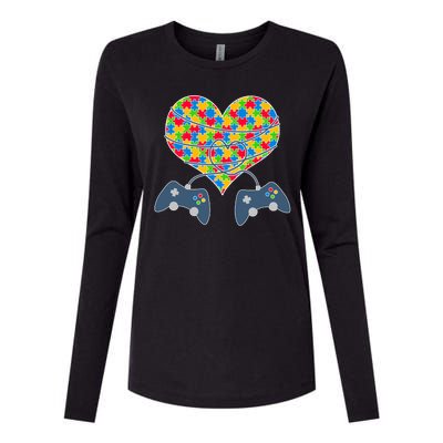 Autism Awareness Gamer Love  Womens Cotton Relaxed Long Sleeve T-Shirt