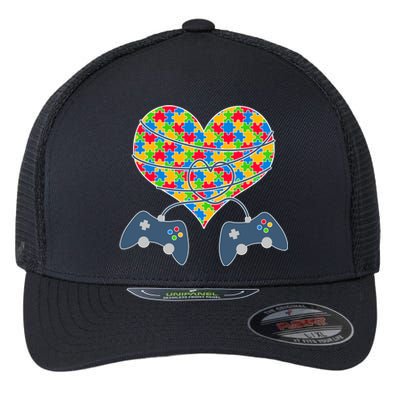 Autism Awareness Gamer Love  Flexfit Unipanel Trucker Cap