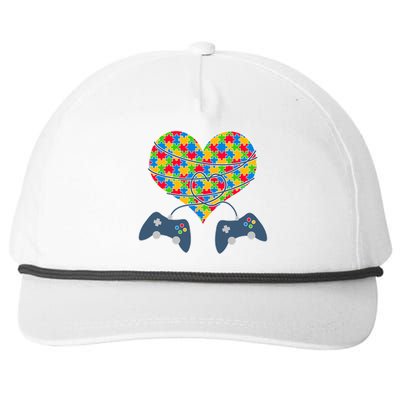 Autism Awareness Gamer Love  Snapback Five-Panel Rope Hat