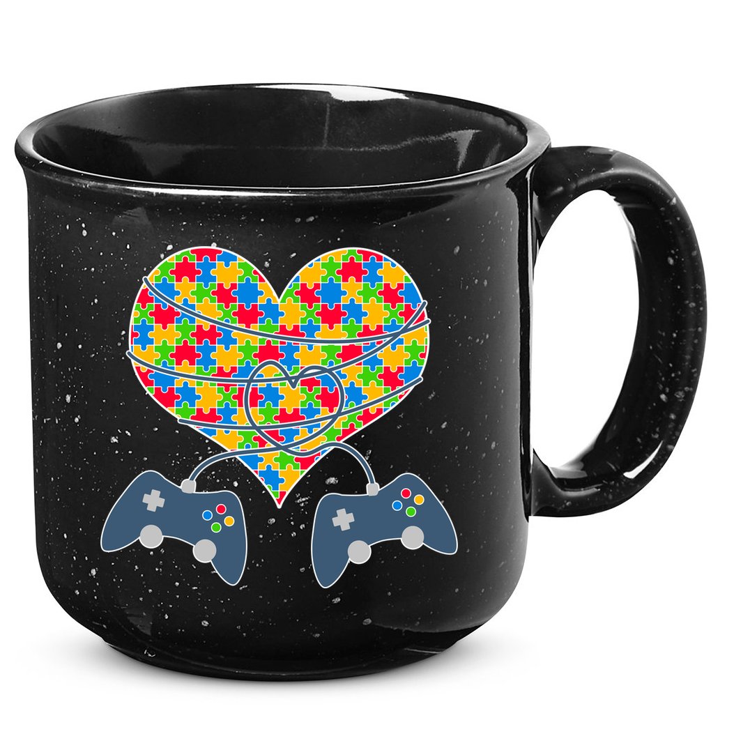 Autism Awareness Gamer Love  15oz Campfire Ceramic Mug