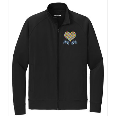 Autism Awareness Gamer Love  Stretch Full-Zip Cadet Jacket