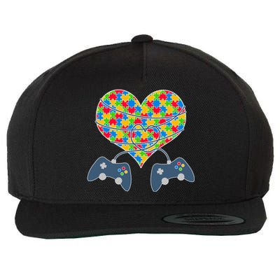 Autism Awareness Gamer Love  Wool Snapback Cap