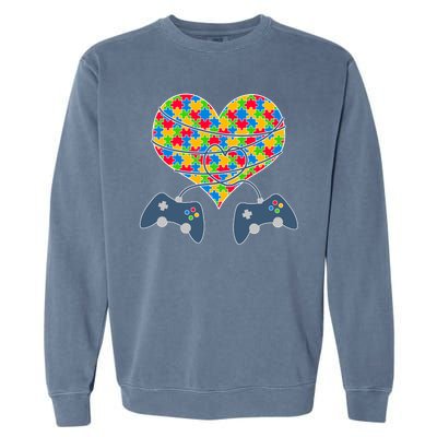 Autism Awareness Gamer Love  Garment-Dyed Sweatshirt