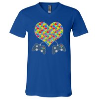 Autism Awareness Gamer Love  V-Neck T-Shirt