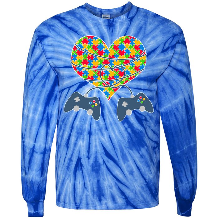 Autism Awareness Gamer Love  Tie-Dye Long Sleeve Shirt