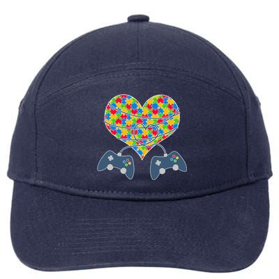 Autism Awareness Gamer Love  7-Panel Snapback Hat