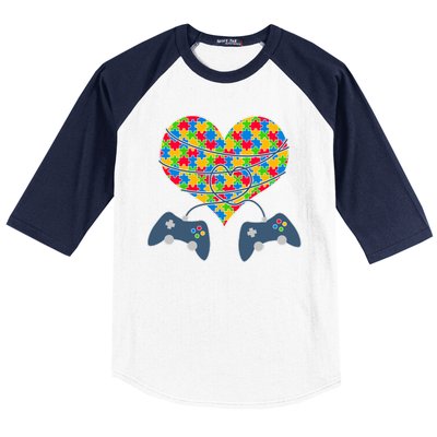 Autism Awareness Gamer Love  Baseball Sleeve Shirt