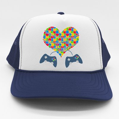 Autism Awareness Gamer Love  Trucker Hat