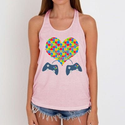 Autism Awareness Gamer Love  Women's Knotted Racerback Tank