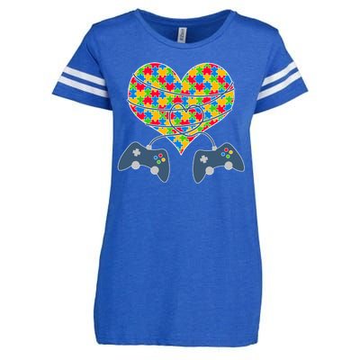 Autism Awareness Gamer Love  Enza Ladies Jersey Football T-Shirt