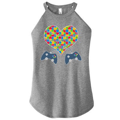 Autism Awareness Gamer Love  Women's Perfect Tri Rocker Tank